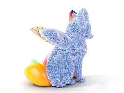 Fairy Fox Model Pack with Vibrant Fur and Wings Low-poly 3D model
