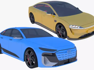 Audi A6 e-tron and Luxeed S7 3D Model Pack