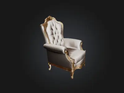 armchair luxury  Low-poly 3D model