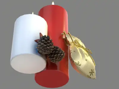 Christmas Candles 3D model