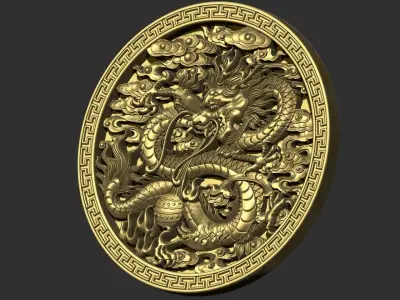 Dragon pendant 3D print model 2