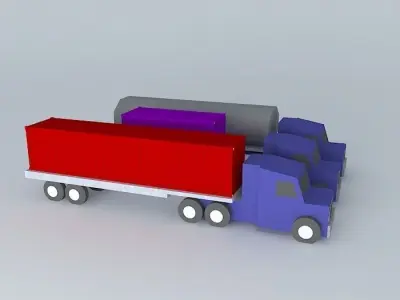 Trucks three Free 3D model