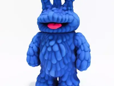Blue Sofubi Style Muckey POP MART toy 3D print model