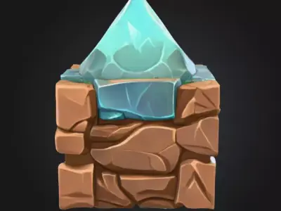Emerald Stoneblock Low-poly 3D model
