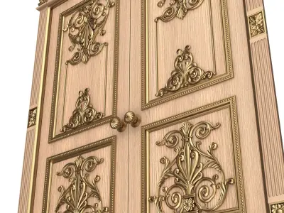 Carved Door Classic 0901 Wood Low-poly 3D model