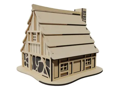 Plywood hut 3D model