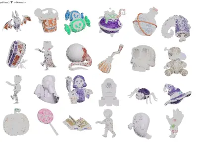 Halloween Decor Collection with Spooky and Festive Elements 3D model