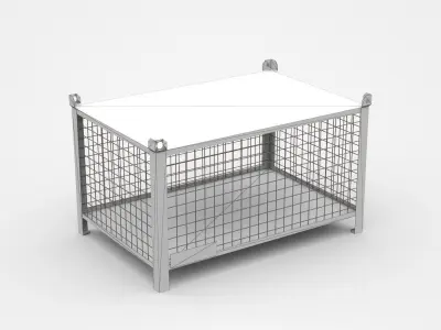 Industrial Enclosed Cage With Cover On Top 3D model