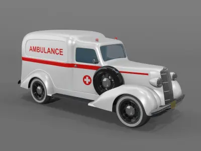 3D Ambulance Dodge 1936 Retro model 3D model