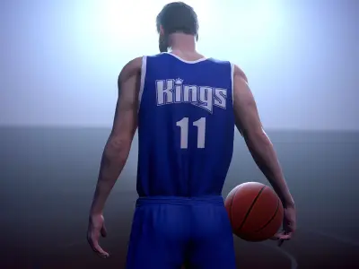 Basketball player Low-poly 3D model