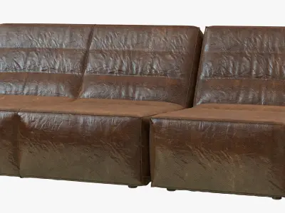 Restoration Hardware Chelsea Leather Square Corner Sectional 3D model