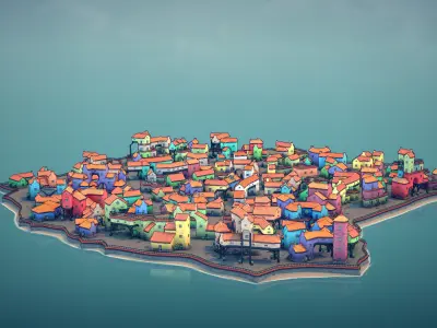 big old cute town 3D model