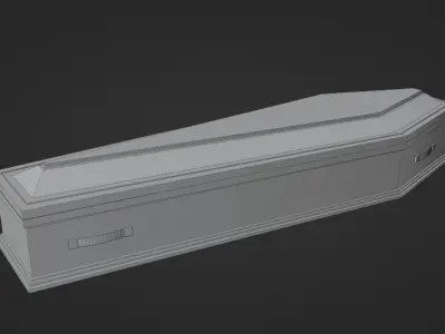 Coffin wooden 3D model