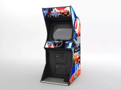 Arcade Video Game Racing Low-poly 3D model