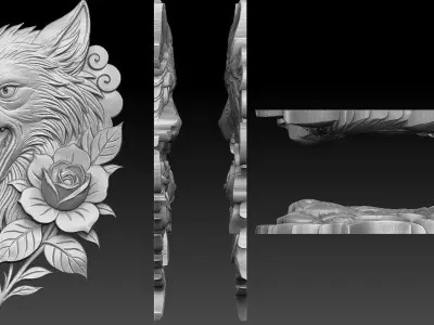 Wolf Relief 3D print model