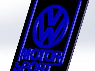 VW GTI 8V  and motorsport emblem badge 3D print model