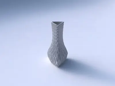 Vase puffy triangle with grid piramides002 3D print model