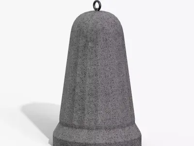 Concrete Bollard Low-poly 3D model