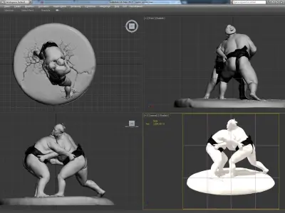 Sumo Fight Scene 3D print model