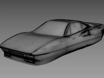 The silhouette of the car 1984 Ferrari 288 GTO 3D print model