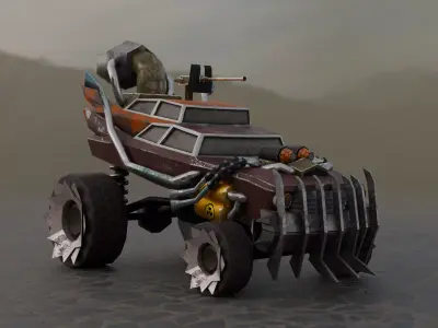 Apocalyptic  Racing 3D Model Low Poly 3D Model Low-poly 3D model