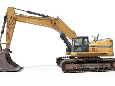 Crawler excavator Low-poly 3D model