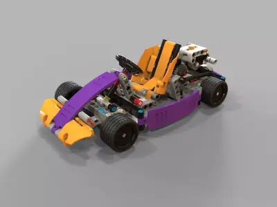 Lego kart Low-poly 3D model