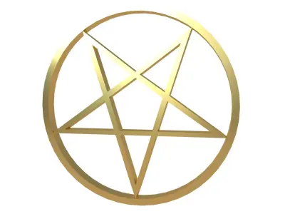 Inverted Pentagram Symbol v2 003 Low-poly 3D model