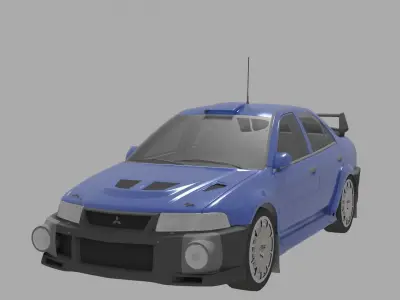 Lancer Evo 6 Rally car Low-poly 3D model