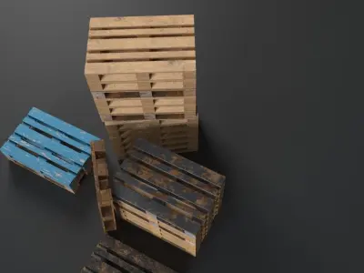 Pallet props low poly Low-poly 3D model
