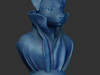 Jack Russell - with Cape Collar on Pedestal 3D print model