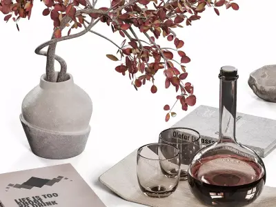 98 Decorative Set with branches 3D model