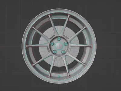 TC105N - Wheels - Game Ready Low-poly 3D model