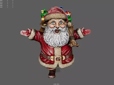 Santa Joy Figure Game Ready 3D Model Low-poly 3D model