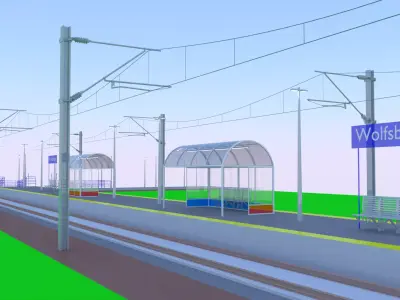 Local railway station IV 3D model