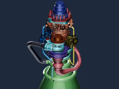 SpaceX Raptor 3 engine 3D 3D print model