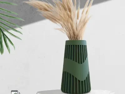 Modern Decoration Striped Vase - Geometric Vases 3D print model