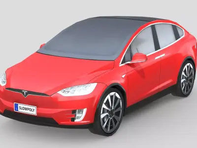 Tesla Model X 2018 Low-poly 3D model