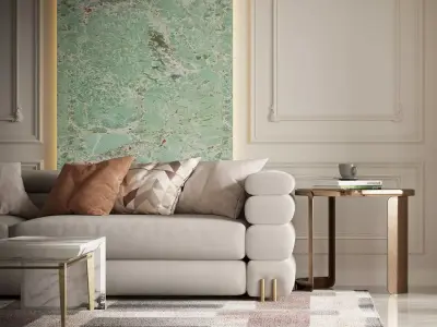 Luxury living room dining room interior scenes 52 3D model