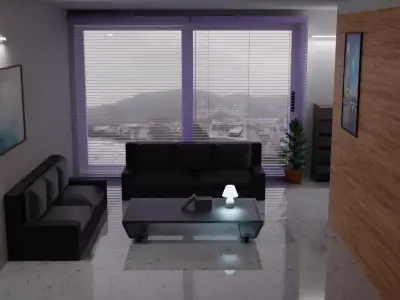 A low-poly leaving room model Low-poly 3D model