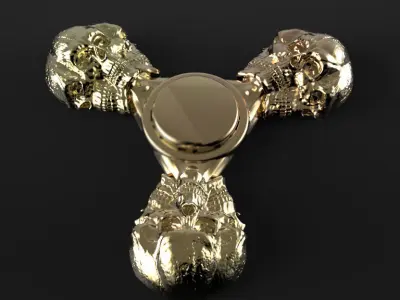 Premium spinner Merged skull 3-arm 3D print model