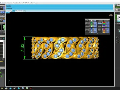 Luxury Cuban Chain Diamond Ring 3D Model  3705 3D print model