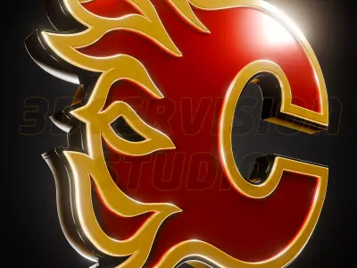 Calgary Flames logo - Cinematic - 3D print 3D model