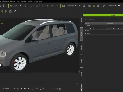 TOURAN- 3DS - FBX - OBJ - iProp - ICLONE 7 3D model