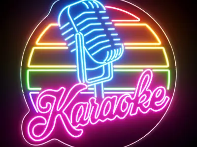 Karaoke Neon Sign 3D model