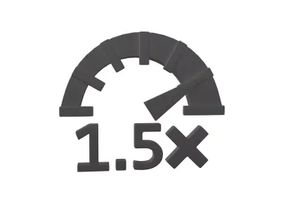 Speed 1 point 5 Symbol v1 001 Low-poly 3D model