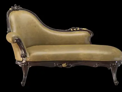 Leather sofa 4 3D model