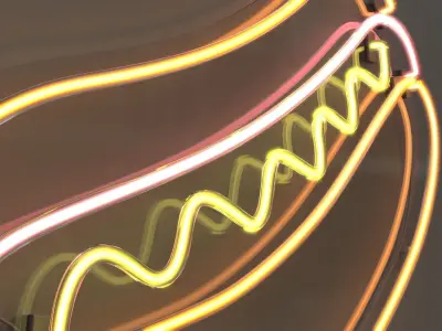 Hot Dog - Neon Sign 3D model