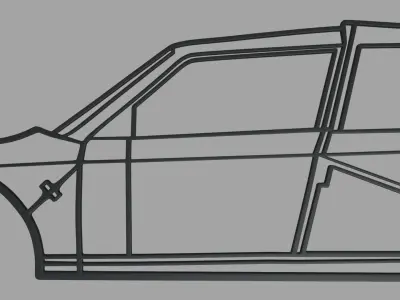 Lancia Delta S4 Wall Silhouette 3D print model