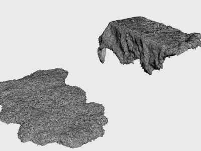 Brown sheep skin pelt fur Low-poly 3D model